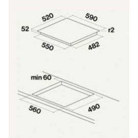 Индукционная стеклокерамическая панель Falmec PIANO INDUZIONE 88x42 4 ZONE (Con Controllo Cappa)