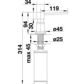 Диспенсер Blanco LATO (арт.525789) черный матовый
