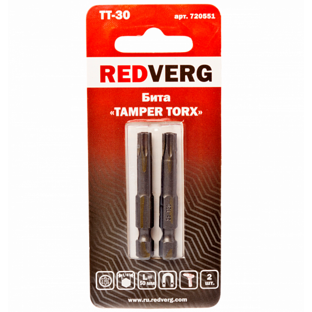 Бита Redverg Torx Tamper 30х50 (2шт.)(720551)