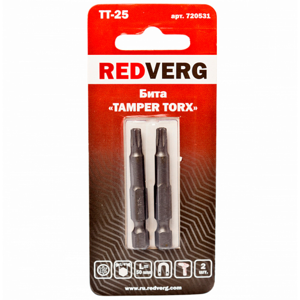Бита Redverg Torx Tamper 25х50 (2шт.)(720531)