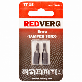 Бита Redverg Torx Tamper 15х25 (2шт.)(720421)