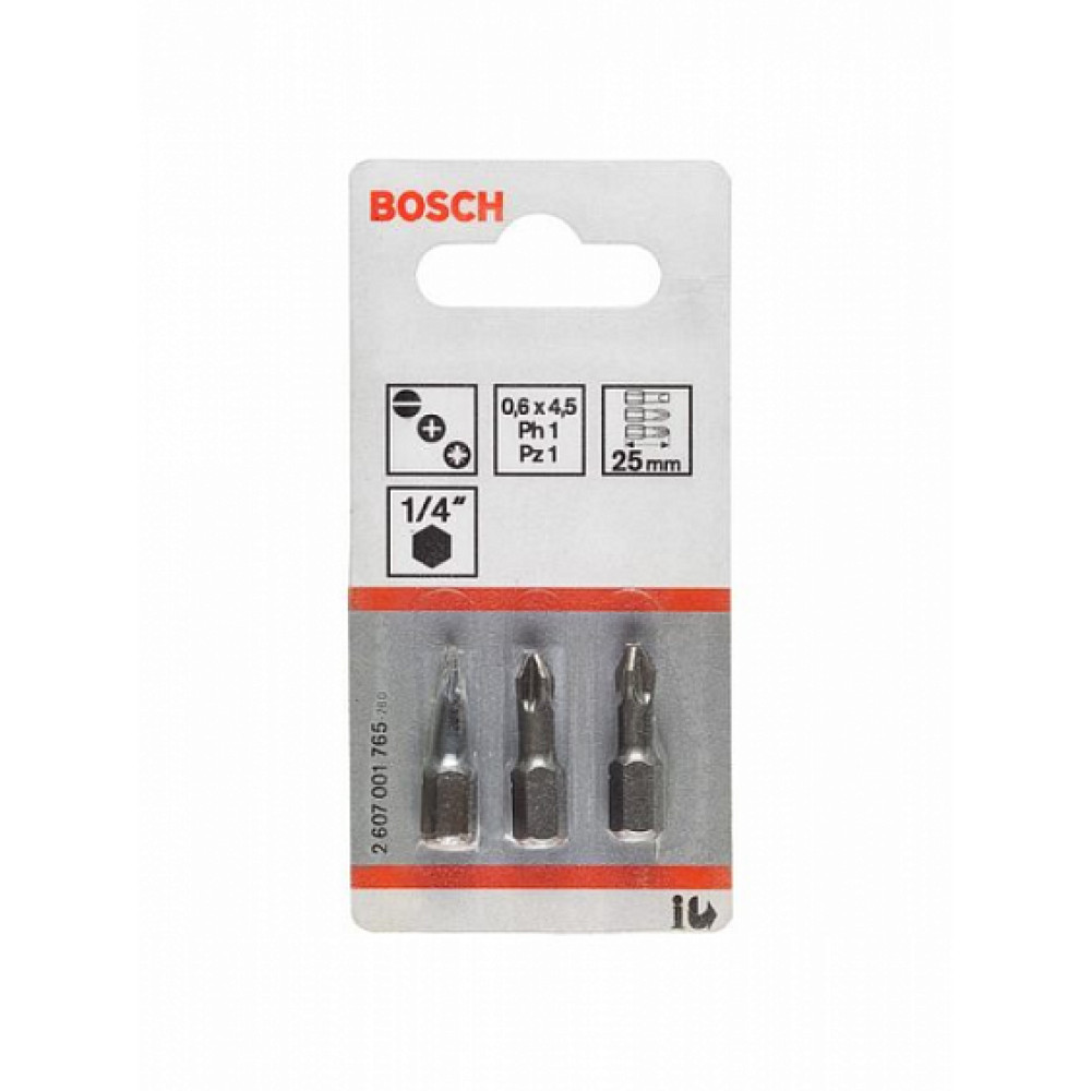 Набор 3 бит BOSCH 25мм ph0 xh