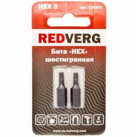Бита Redverg HEX 3x25 (2шт.)(720341)