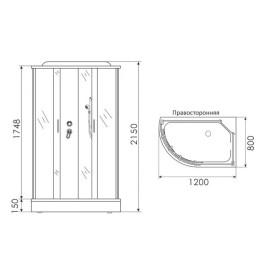 Душевая кабина ERLIT ER3512PR-C4 тонированный