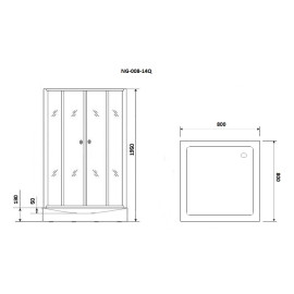 Душевой уголок NIAGARA NG-008-14Q BLACK