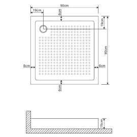 Поддон GROSSMAN GR-119109020 90х90х15 см для GR-1090, 3090, 6090