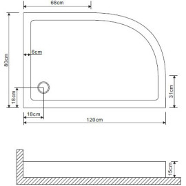 Поддон GROSSMAN GR-119212020R 120х80х15 см для GR-2120R, 4120R