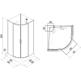 Душевая кабина AQUANET Passion EVO R 90 WHITE 00267254