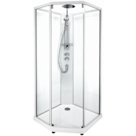 Душевая кабина IDO Showerama 10-5 Comfort 90х90 пятиугольная алюминий/прозрачное стекло (131.401.202.302)