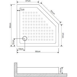 Поддон GROSSMAN GR-80900920 90х90х15 см для GR-8090