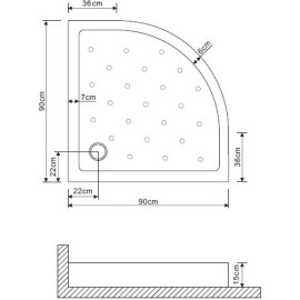 Поддон GROSSMAN GR-119009020 90х90х15 см для GR-0090, 2090, 4090, 5090, 7090
