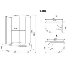 Душевая кабина Timo Standart T-1110P L