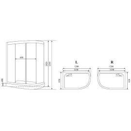 Душевая кабина TIMO Standart T-6602 L Silver