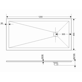Поддон GROSSMAN GR-S290120Q 90х120х2,5 см графит