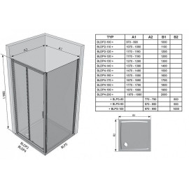 Душевая стенка RAVAK Blix BLPS-100 блестящая + транспарент 9BHA0C00Z1