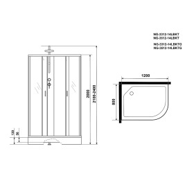 Душевая кабина NIAGARA NG-3312-14LBKTG