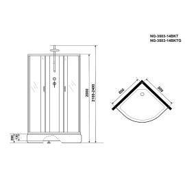 Душевая кабина NIAGARA NG-3503-14BKTG
