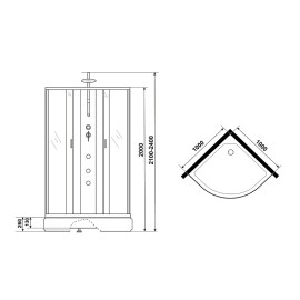 Душевая кабина NIAGARA NG-3502-14BKTG