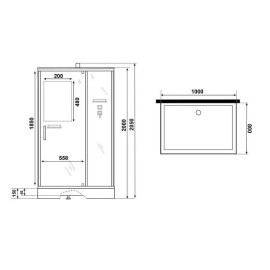 Душевая кабина NIAGARA Standart ST100/80/15Q/BK