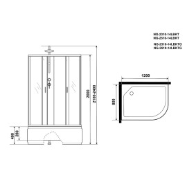 Душевая кабина NIAGARA NG-2510-14LBKT