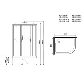 Душевая кабина NIAGARA NG-2510-14LP
