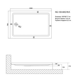 Душевой поддон NIAGARA NG-100-80Q RUS