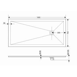 Поддон GROSSMAN GR-S170100Q 70х100х2,5 см белый