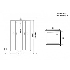 Душевая кабина NIAGARA NG-1108-14BKT