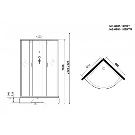 Душевая кабина NIAGARA NG-6701-14BKTG