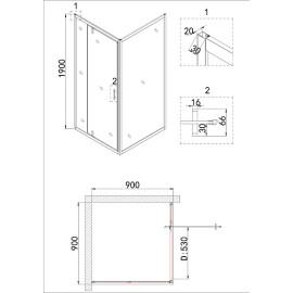 Душевое ограждение NIAGARA NG-43-9AG-A90G