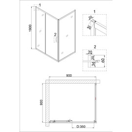 Душевое ограждение NIAGARA NG-42-9AG-A90G