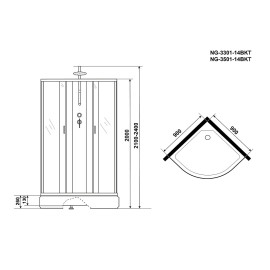 Душевая кабина NIAGARA NG-3301-14BKT
