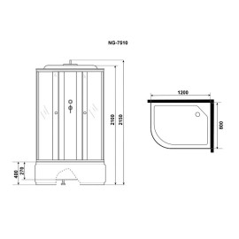 Душевая кабина NIAGARA NG-7510-14L тонированное