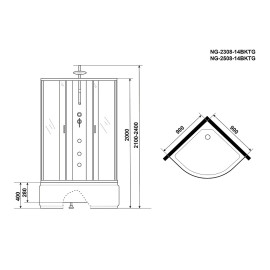 Душевая кабина NIAGARA NG-2508-14BKTG
