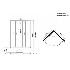 Душевая кабина NIAGARA NG-6709-14BKTG