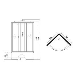 Душевая кабина NIAGARA NG-6708-14 с полкой Т
