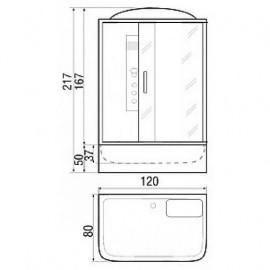 Душевая кабина RIVER Vitim 120/80/50 ТН