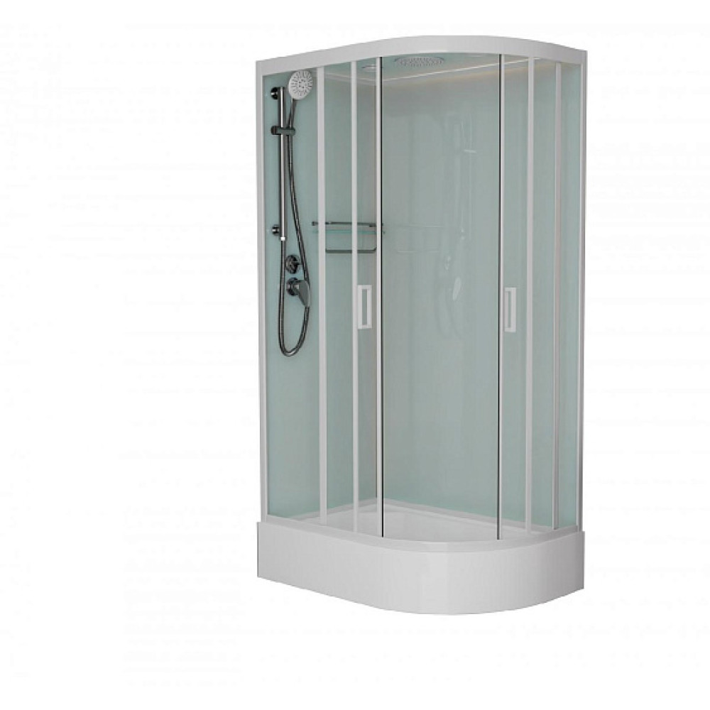 Душевая кабина FRANK F412/1L М White средний поддон матовое стекло
