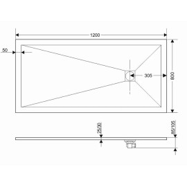 Поддон GROSSMAN GR-S280120Q 80х120х2,5 см графит