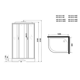 Душевая кабина NIAGARA NG-3312-14RG