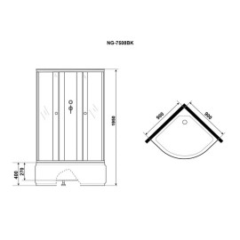 Душевая кабина NIAGARA NG-7508-14BK тонированное