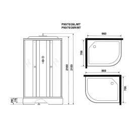 Душевая кабина NIAGARA Promo P90/70/26R/MT