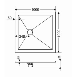 Поддон GROSSMAN GR-S1100100Q 100х100х2,5 см белый
