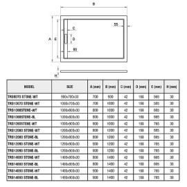 Душевой поддон WELTWASSER TRS 10080 STONE-BL