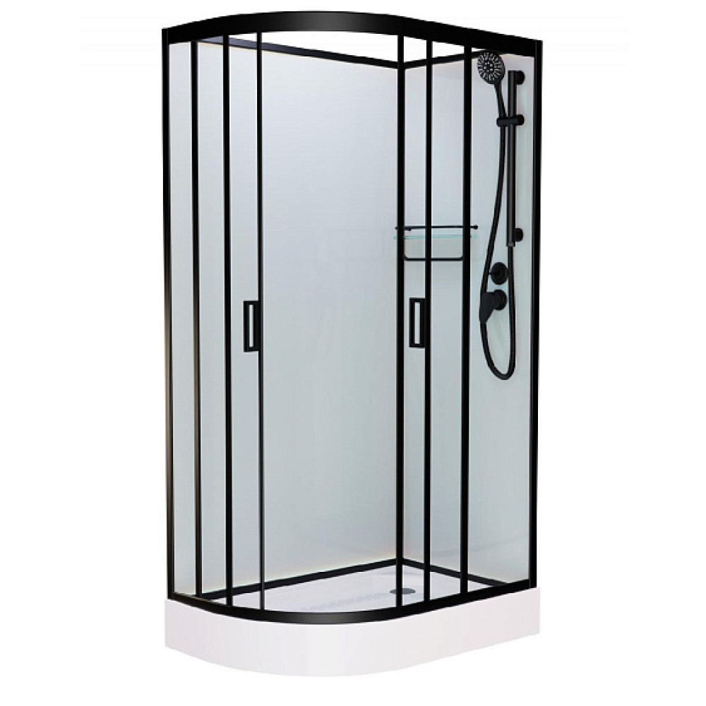 Душевая кабина FRANK F418R Black низкий поддон без крыши