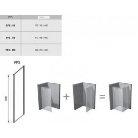 Душевая стенка RAVAK Pivot PPS-80 блестящая + транспарент 90G40C00Z1