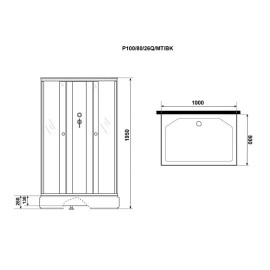 Душевая кабина NIAGARA Promo P100/80/26Q/MT/BK