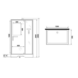 Душевая кабина NIAGARA Standart ST120/90/15Q/BK