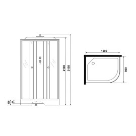 Душевая кабина NIAGARA Eco E120/80/13L/MT