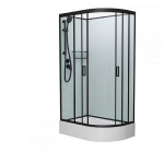 Душевая кабина FRANK F412/1L Black средний поддон без крыши